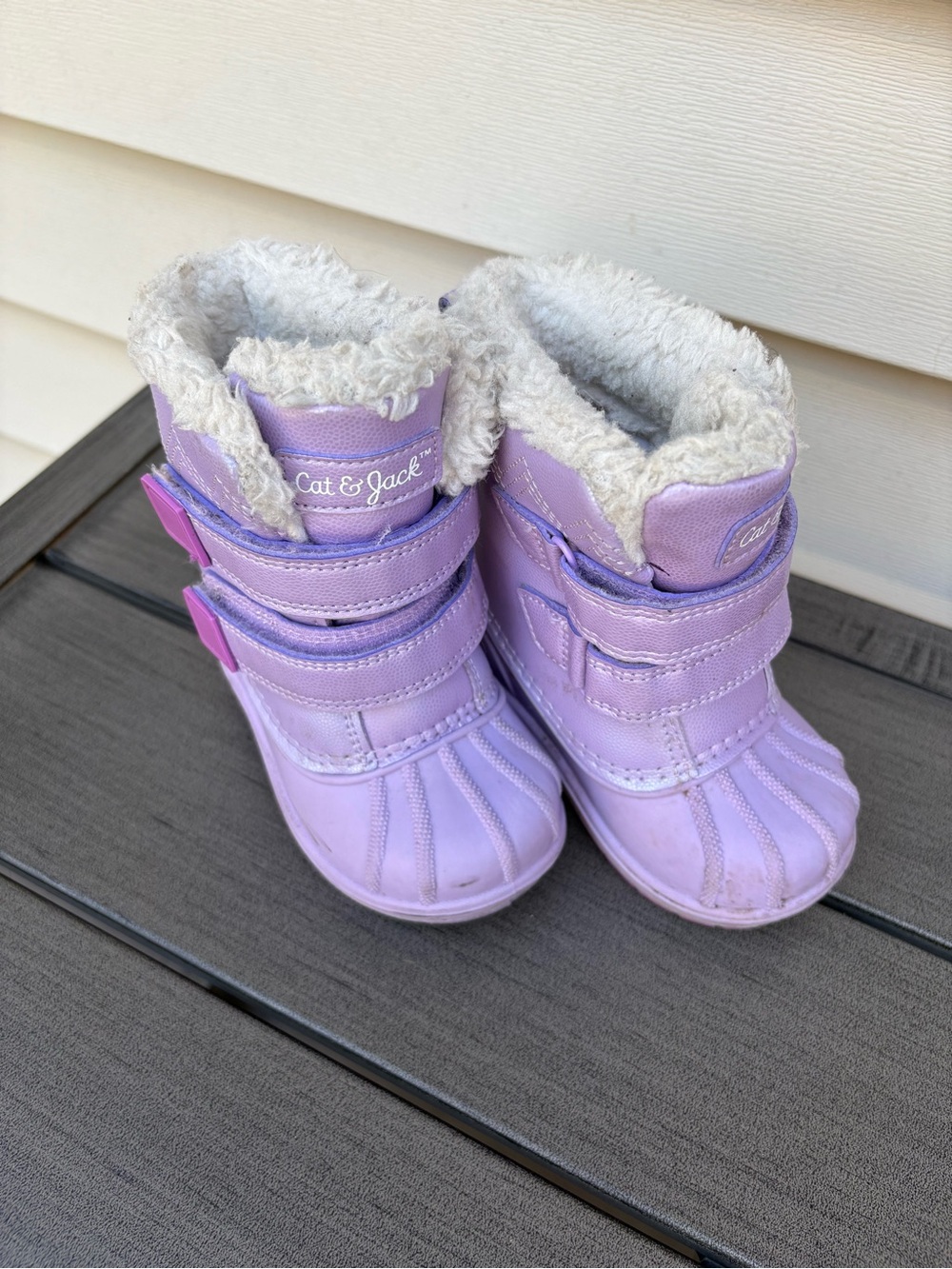 Cat & Jack Lavender Faux-Fur Lined Kids Snow Boots